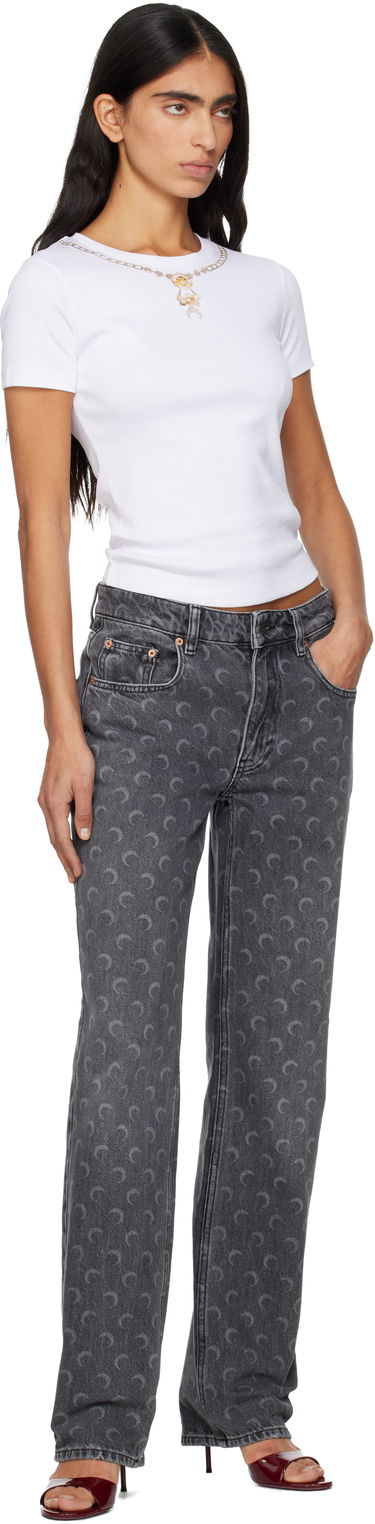 Tričko Marine Serre Trompe L'Oeil Jewelry Jersey Baby Fit T-shirt Biela | WTT012ACJER0092, 3