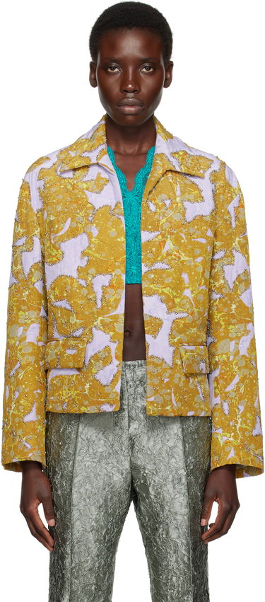 Bunda Dries Van Noten Dries Van Noten Beaded Floral Print Jacket Žltá | 251-010520-1082, 0