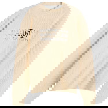 Sveter Maison Margiela Maison Margiela Logo Knit Sweater, Size Large Béžová | SH2HL0022-M13124-102, 0