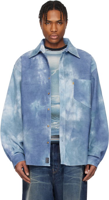 Košeľa ERL ERL Tie-Dye Corduroy Overshirt Modrá | ERL10B007, 0