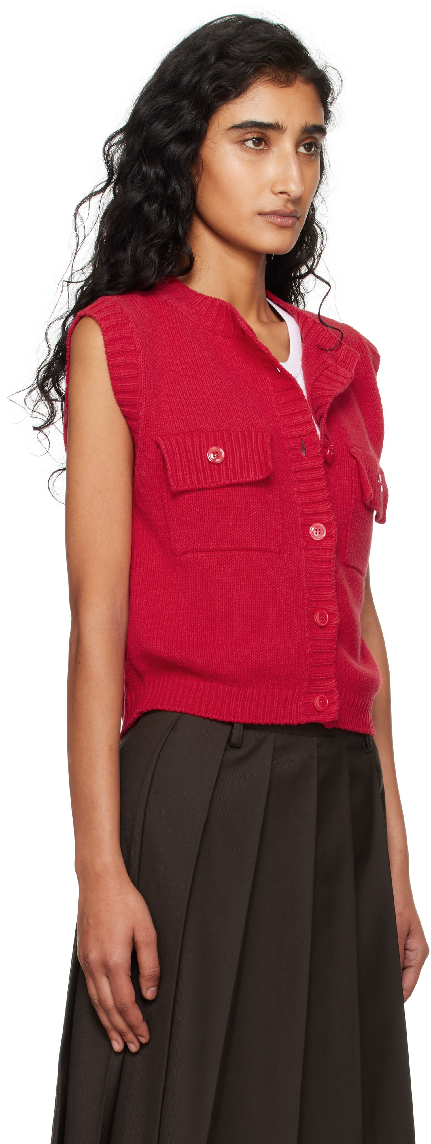 Vesta Max Mara Max Mara Caprara Knit Vest Červená | 2525356031600, 1