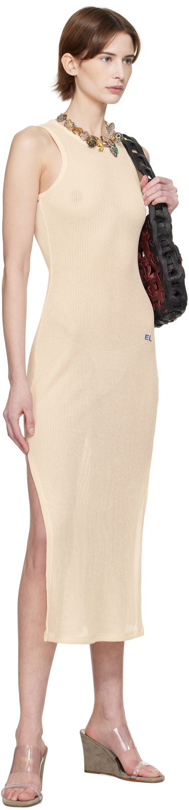 Šaty Eckhaus Latta Eckhaus Latta Spiral Midi Dress Béžová | 1201-EL-PS25-O -, 3