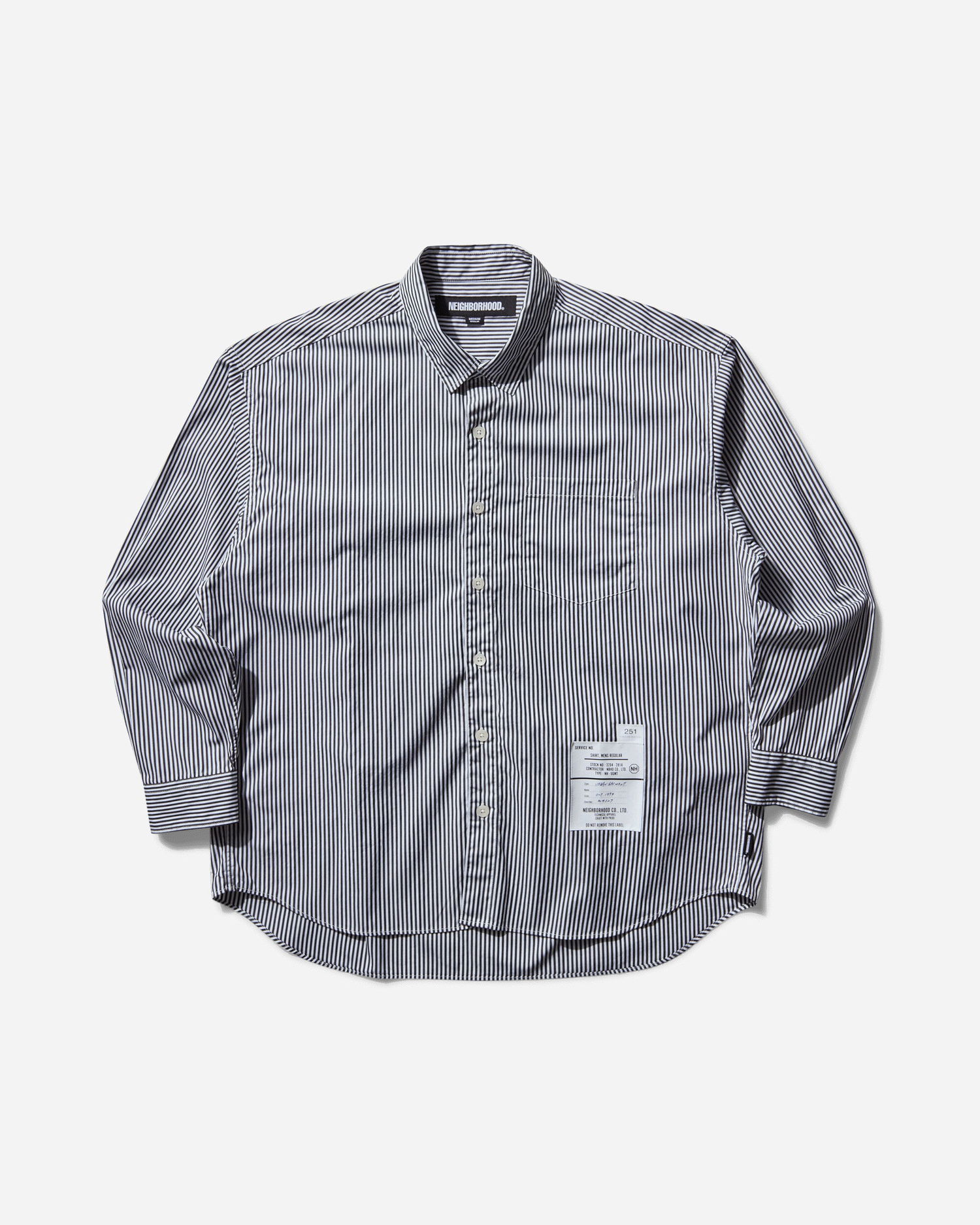 Košeľa Neighborhood Longsleeve Stripe Shirt Modrá | 251BENH-SHM03 BK, 1