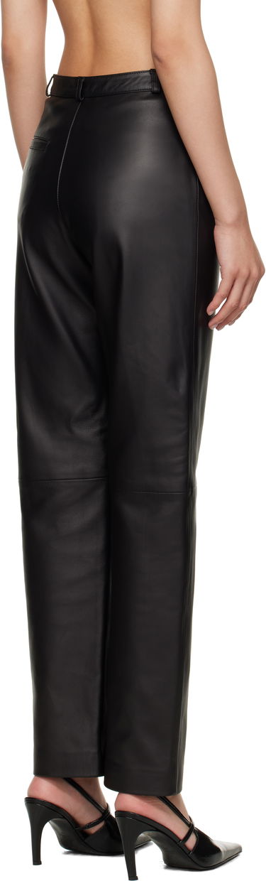 Nohavice Loulou de Saison Cobe Paneled Straight-Leg Leather Pants Čierna | COBE, 2