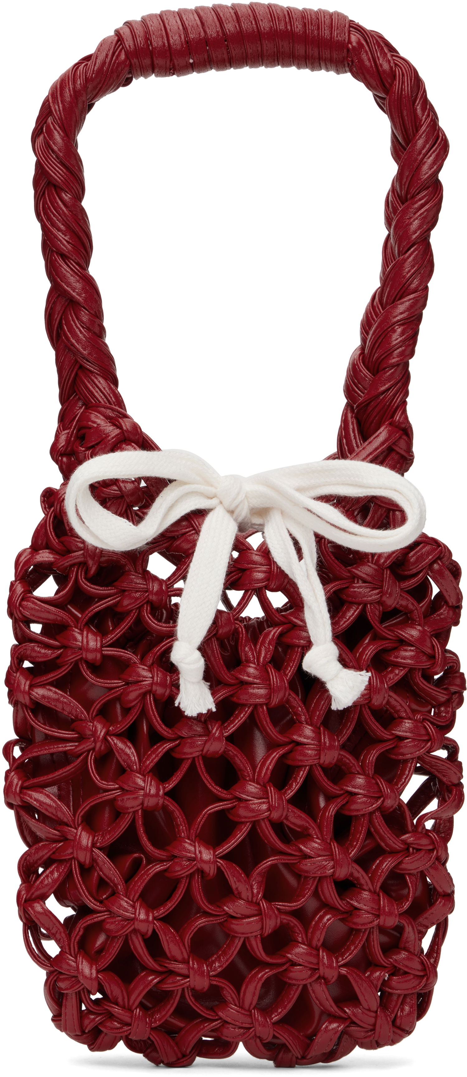 Kabelka Comme des Garçons Comme des Garçons Braided Knotted Synthetic Leather Tote Červená | RO-K203-051-2, 0