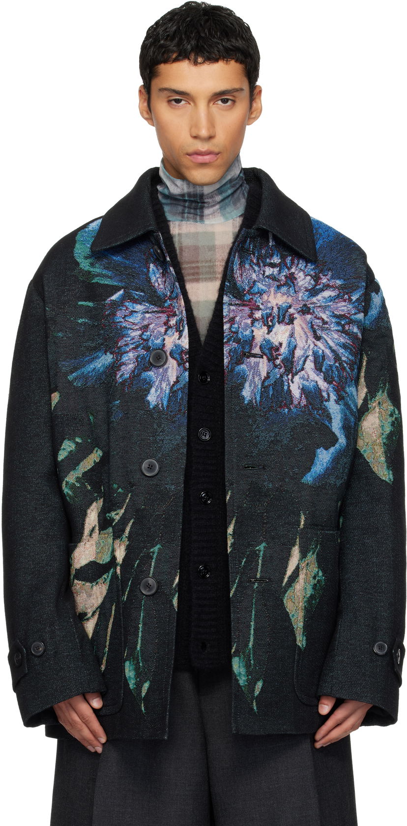 Kabáty Dries Van Noten Dries Van Noten Floral Jacquard Coat Rôznofarebný | 252-020238-2137