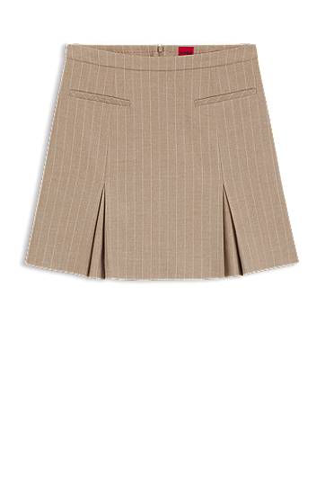 Sukňa BOSS Pinstripe Flannel Mini Skirt Béžová | 50542569, 0