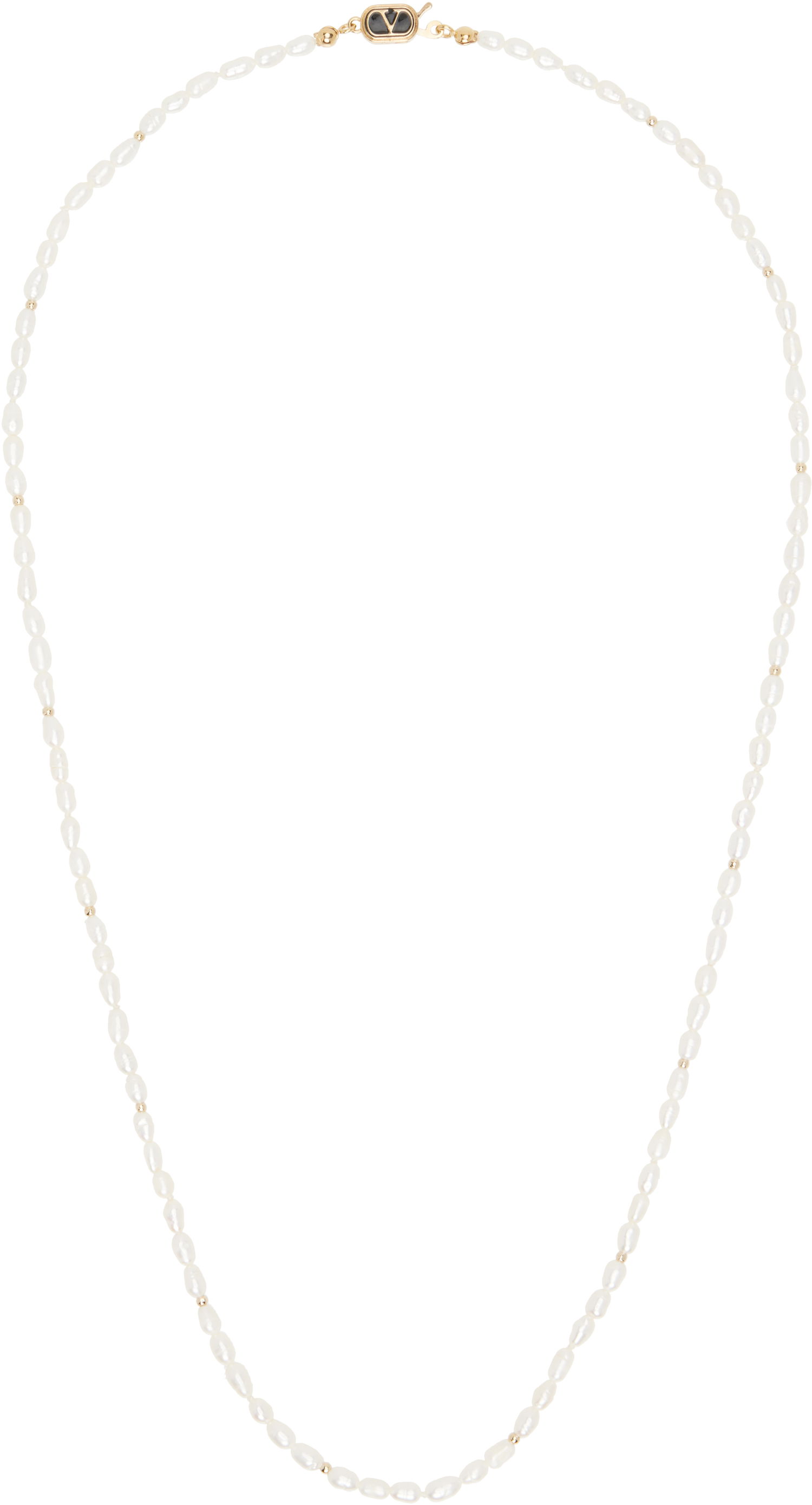 Náhrdelník Valentino Valentino Garavani Ovalette Pearl Necklace Biela | 6Y2J0S99CRW, 0