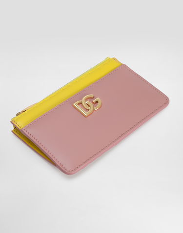 Peňaženka Dolce & Gabbana Dolce & Gabbana Calfskin Card Holder with DG Logo Ružová | BI1261A9M758B407, 3