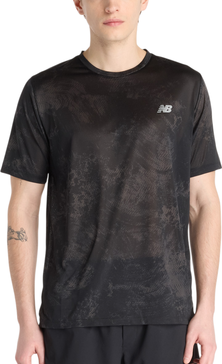 Tričko New Balance Athletics Printed Short-Sleeve T-Shirt Čierna | mt53201-cas, 0