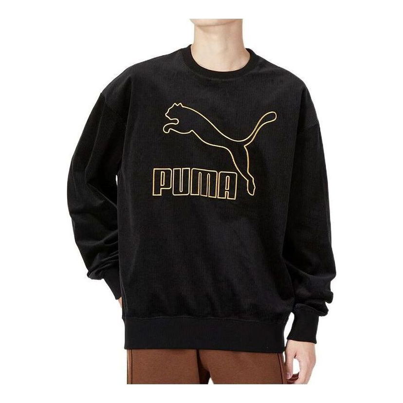 Sveter Puma Corduroy Crewneck Sweatshirt Čierna | 539834-01