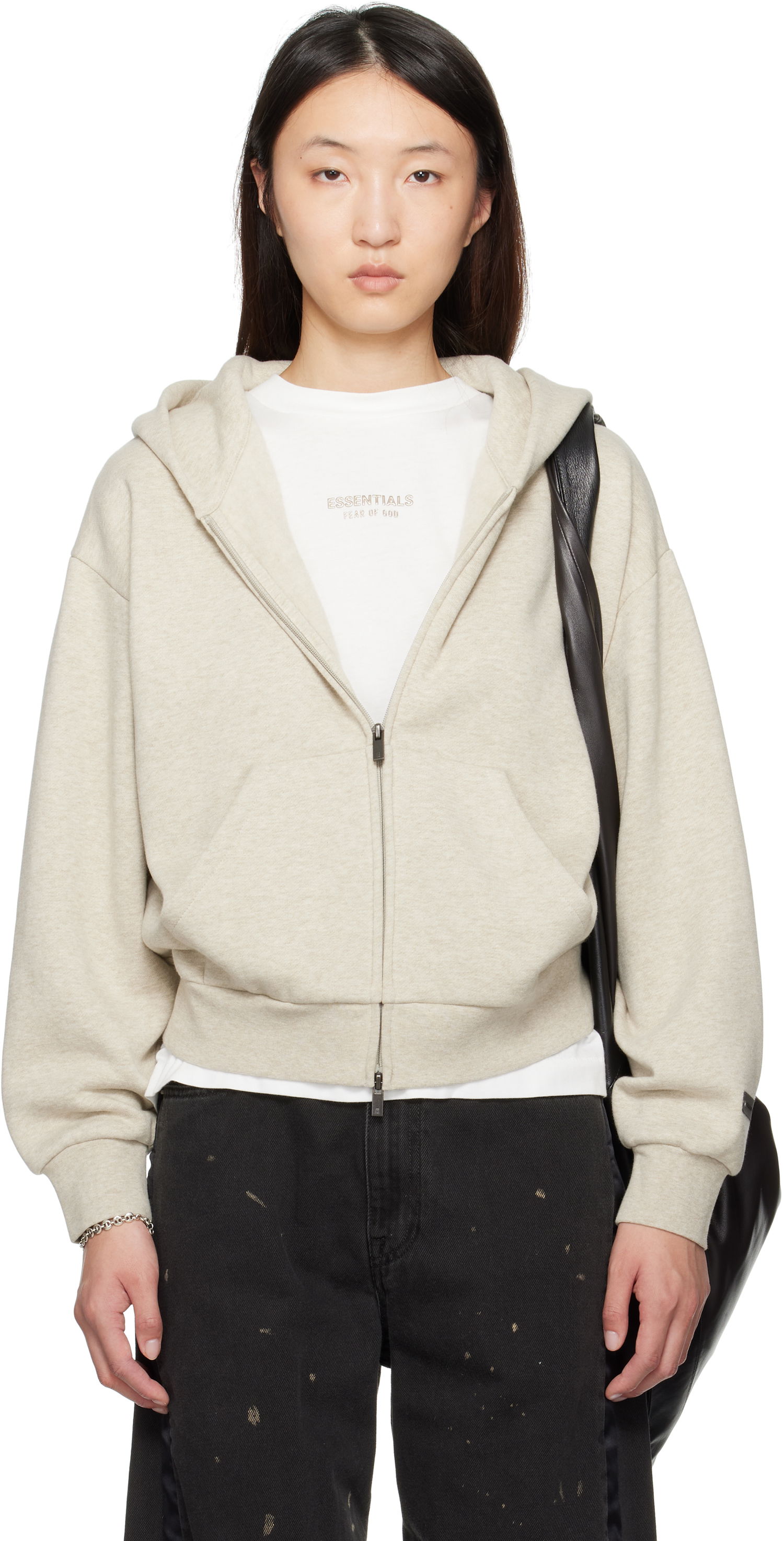Mikina Fear of God ESSENTIALS Classic Fit Zip-Up Hoodie Béžová | 192SP255092FW, 0