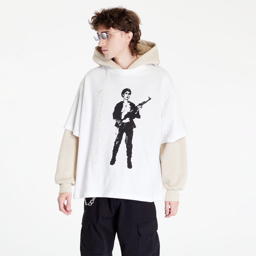 Mikina Pleasures Psychic x TV Viva Hoodie Biela | P22W021 KHAKI, 0