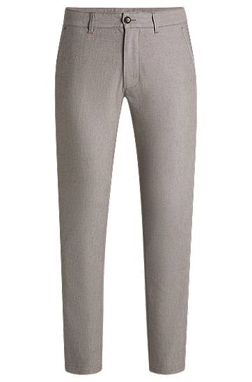 Nohavice BOSS Slim-Fit Stretch Twill Trousers Šedá | 50536834, 0