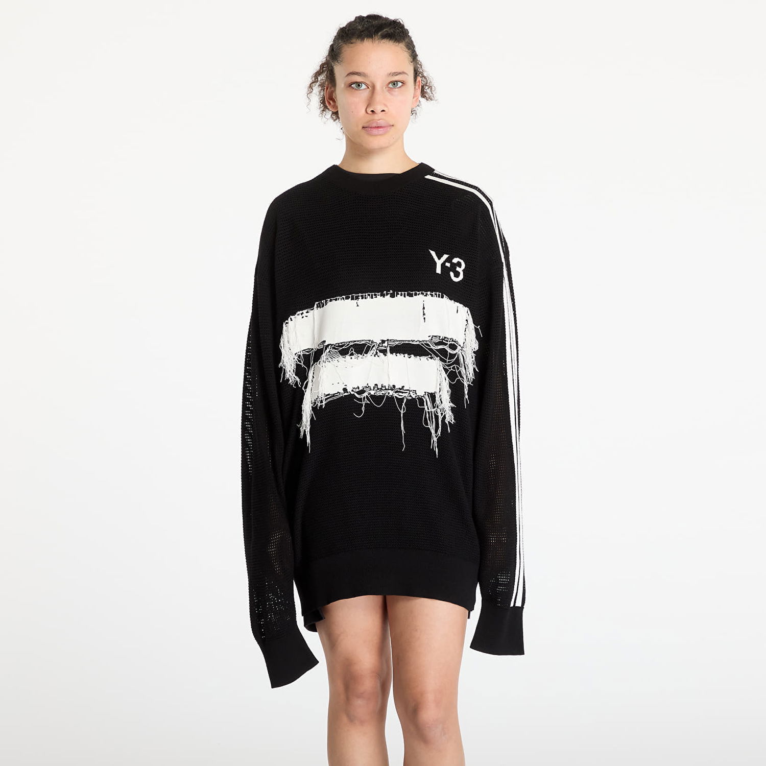 Sveter Y-3 Y-3 Graphic Knit Crew Sweatshirt Čierna | JN4873, 1