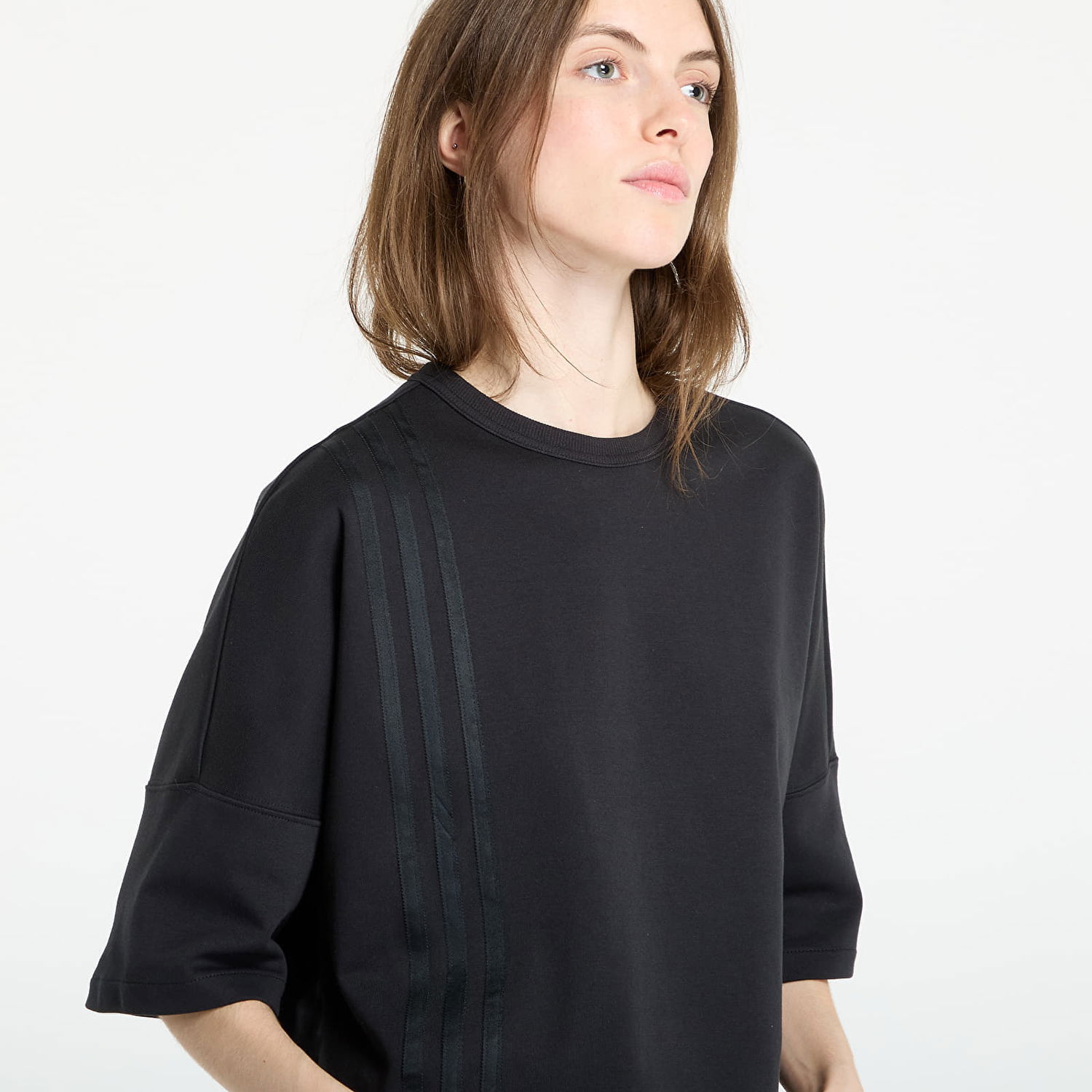 Tričko adidas Performance Off Placed 3-Stripes Cropped T-Shirt Čierna | JX2707, 1