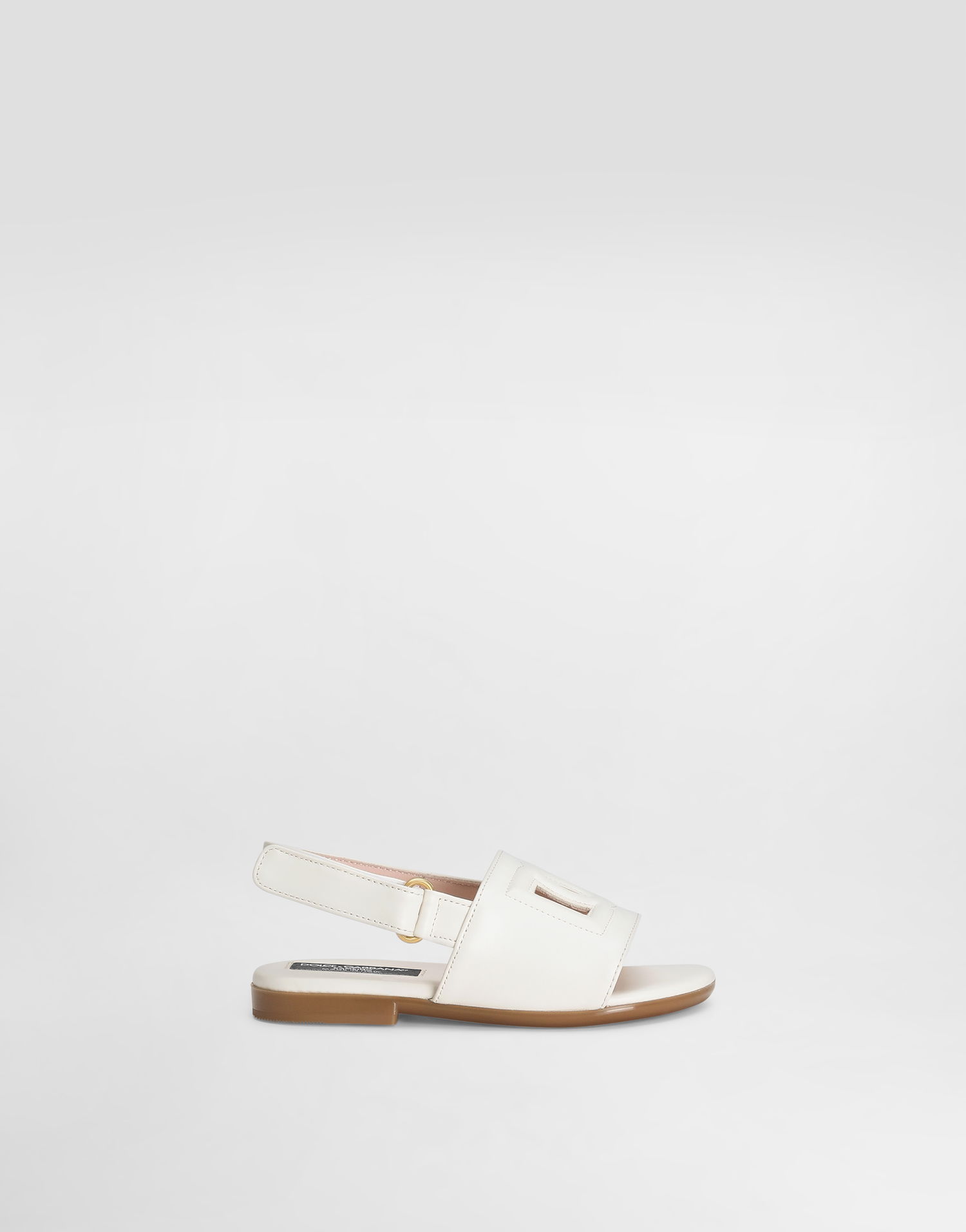 Doplnky Dolce & Gabbana Dolce & Gabbana Calfskin Sandals With Cut-Out DG Logo Biela | D20100A12238S936, 0