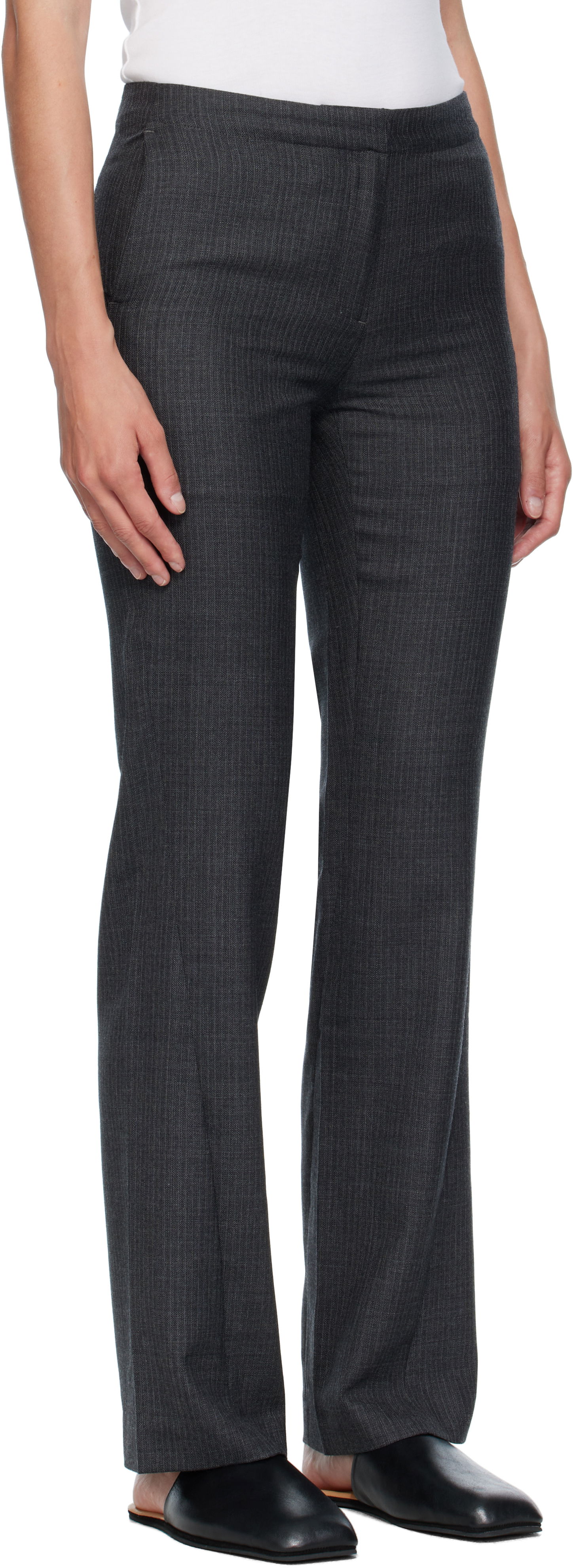 Nohavice OUR LEGACY OUR LEGACY Poise Pinstripe Trousers Šedá | W4254PS, 1