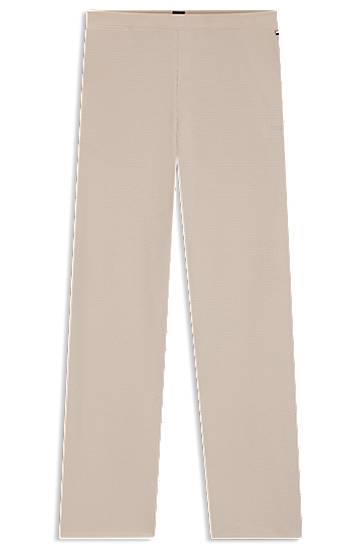 Pyžamo BOSS Cotton-blend pyjama bottoms with waffle structure Béžová | 50550317
