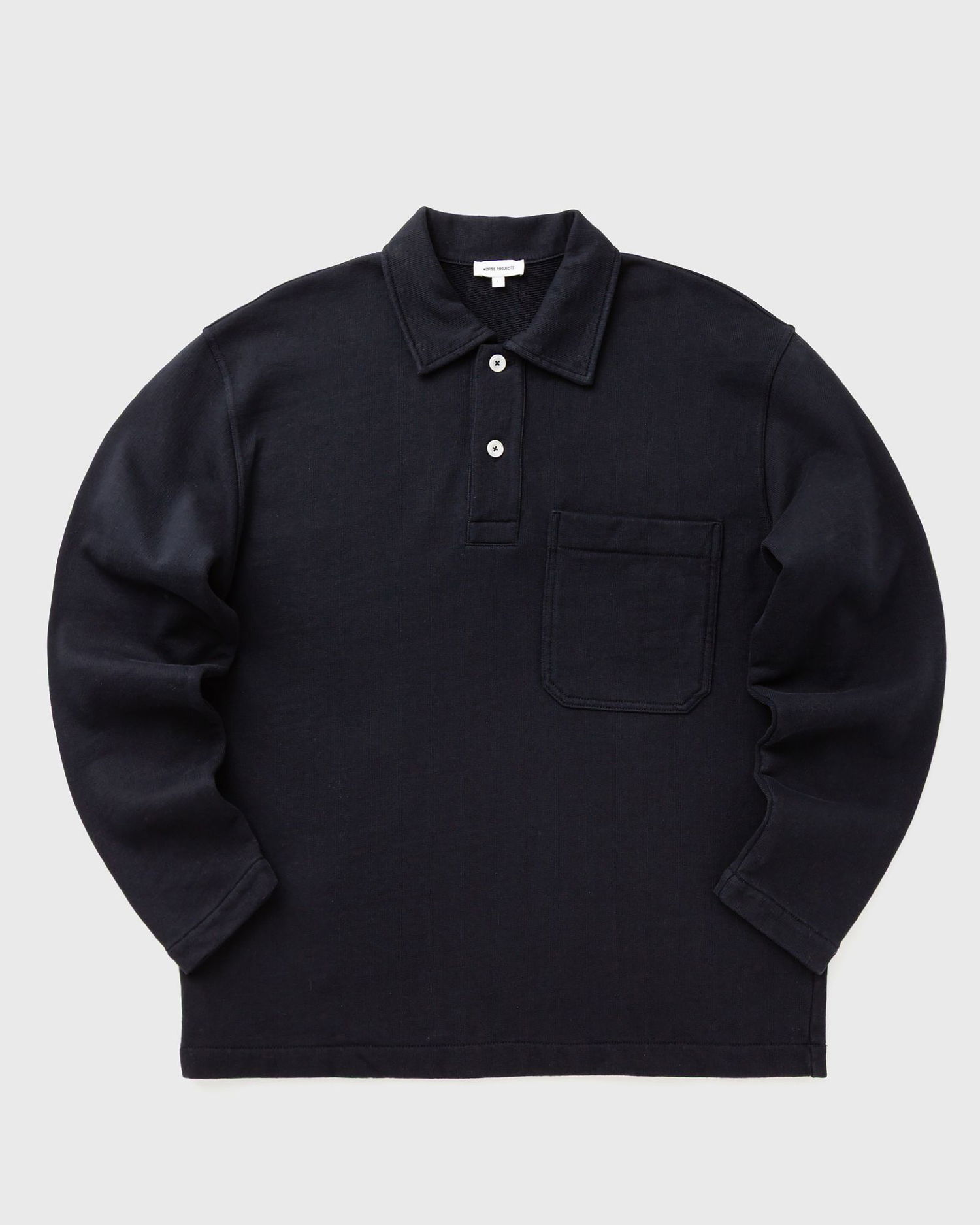 Polo tričko NORSE PROJECTS Fraser Relaxed Organic Loopback Long Sleeve Polo Navy | N20-1388-7004, 0