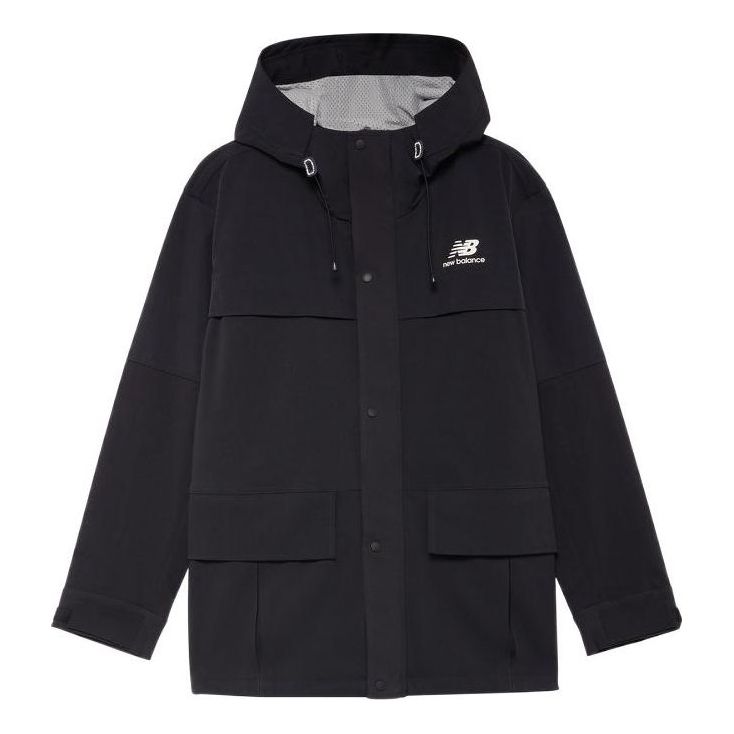 Vetrovka New Balance Hooded Mid Jacket Čierna | AMJ23315-BK