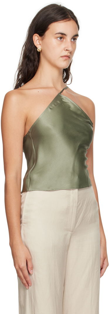 Tielko Anine Bing Mandy One-Shoulder Silk Camisole Zelené | A-07-2793-340, 1