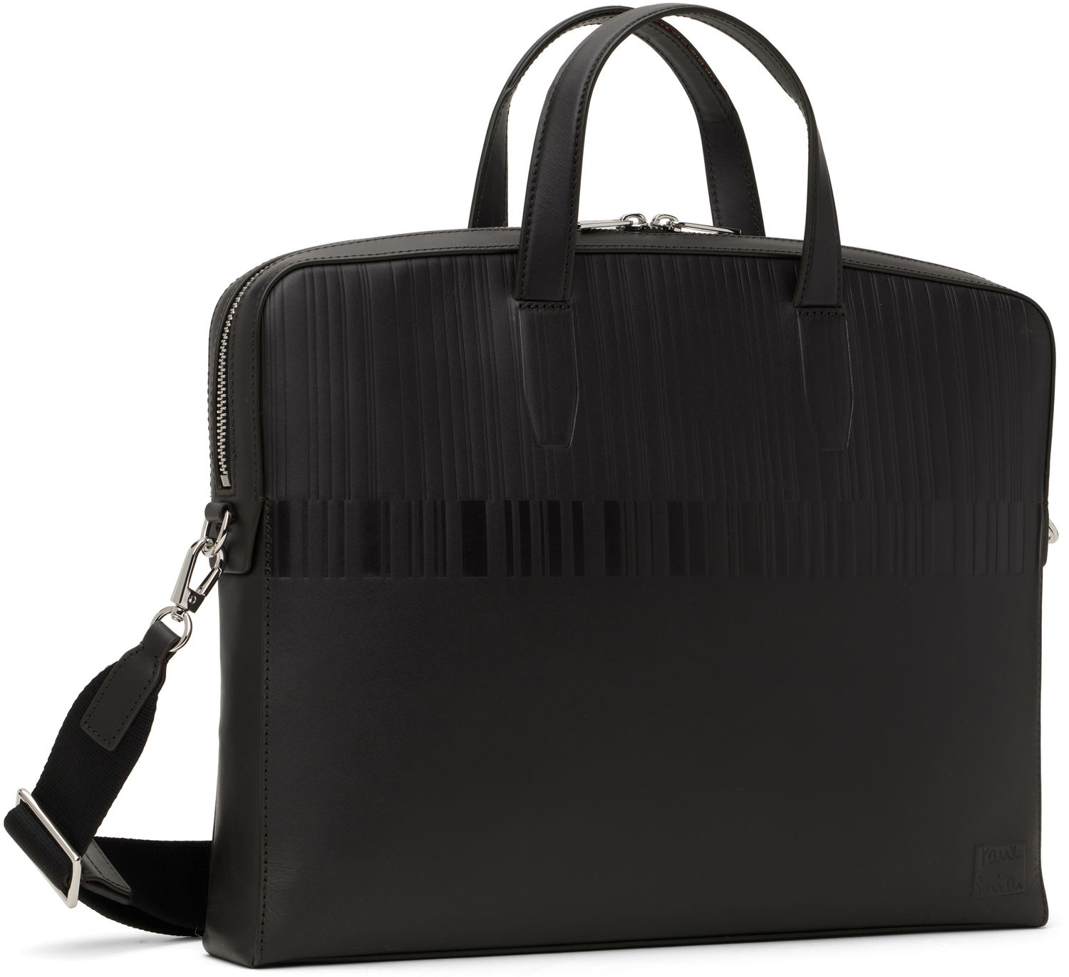 Cestovná taška Paul Smith Paul Smith Shadow Stripe Leather Briefcase Čierna | M1A-8023-PEMBOS-69, 1