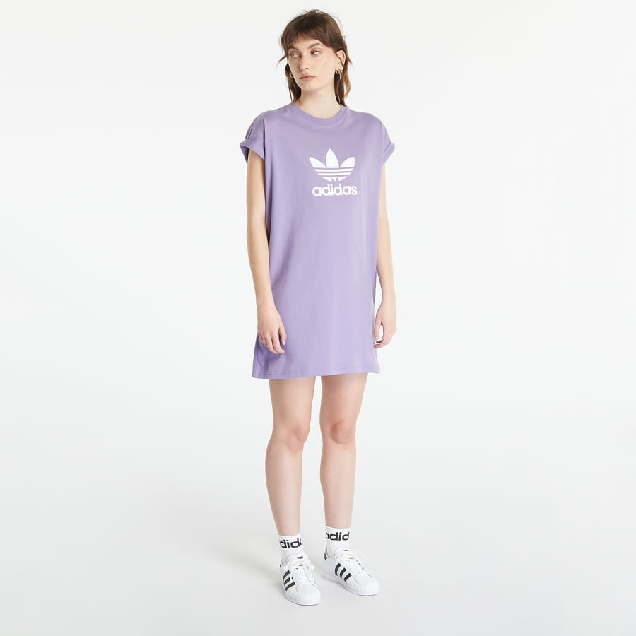 Šaty adidas Originals New Short Sleeve Dress Fialová | IC5482, 0