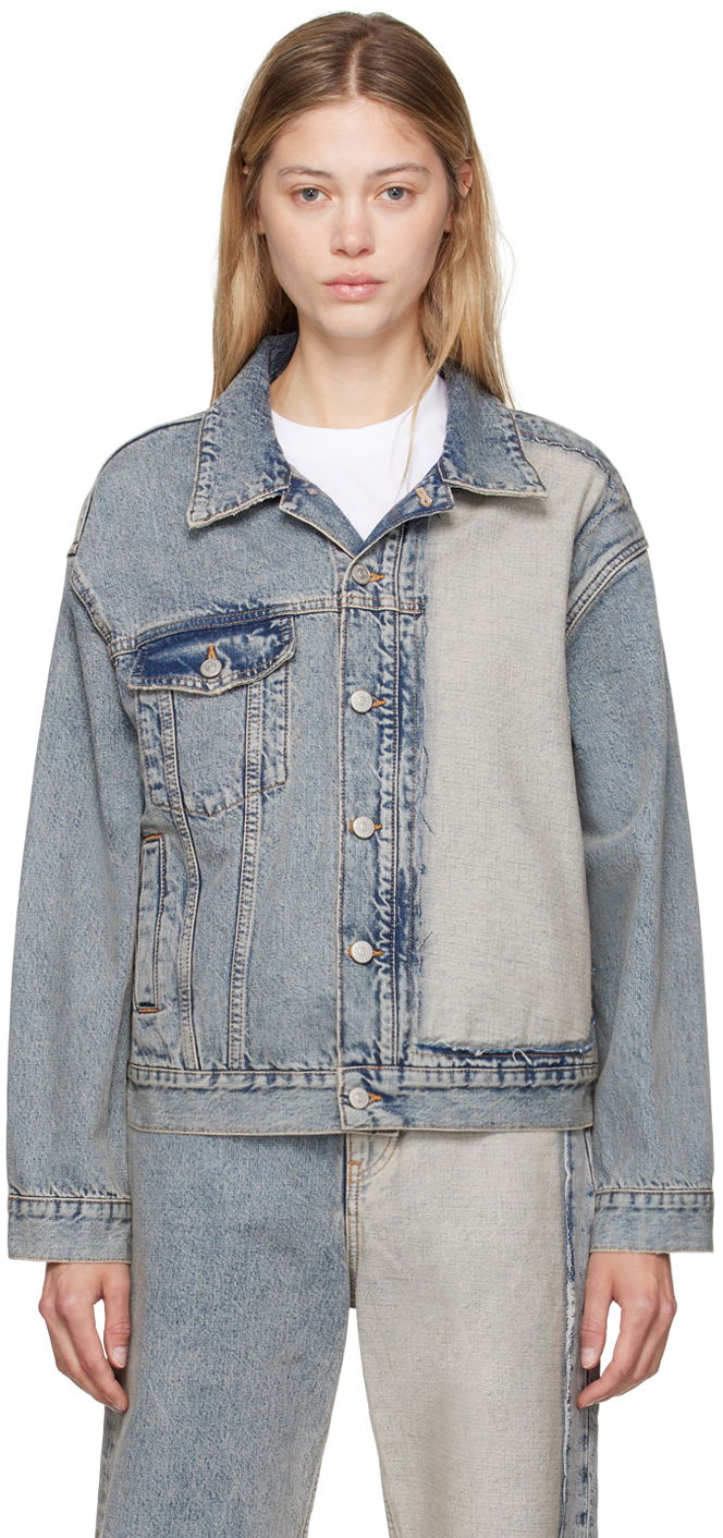 Bunda Maison Margiela MM6 Blue Paneled Denim Jacket Šedá | S52AM0307 S30844, 0
