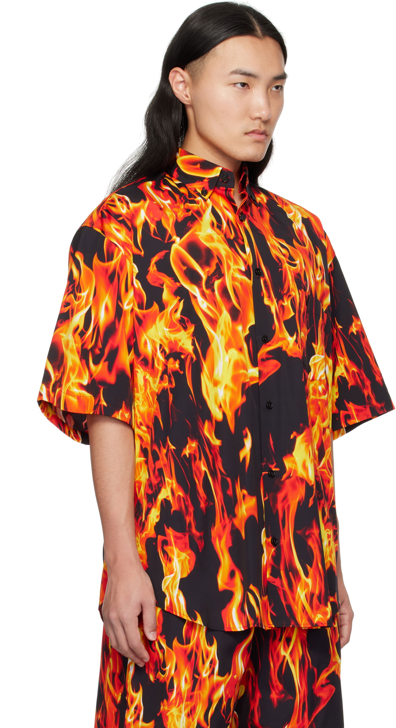 Košeľa VETEMENTS Vetements Fire Print Short Sleeve Shirt Rôznofarebný | UA66SH430X, 1
