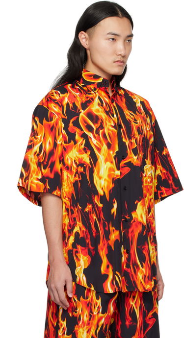 Košeľa VETEMENTS Vetements Fire Print Short Sleeve Shirt Rôznofarebný | UA66SH430X, 1