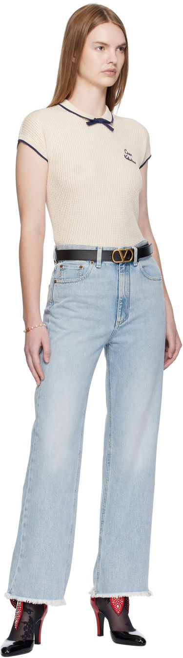 Tričká a tielka Valentino Valentino Cotton Knit Top Béžová | 7B3KC66T9JV, 4