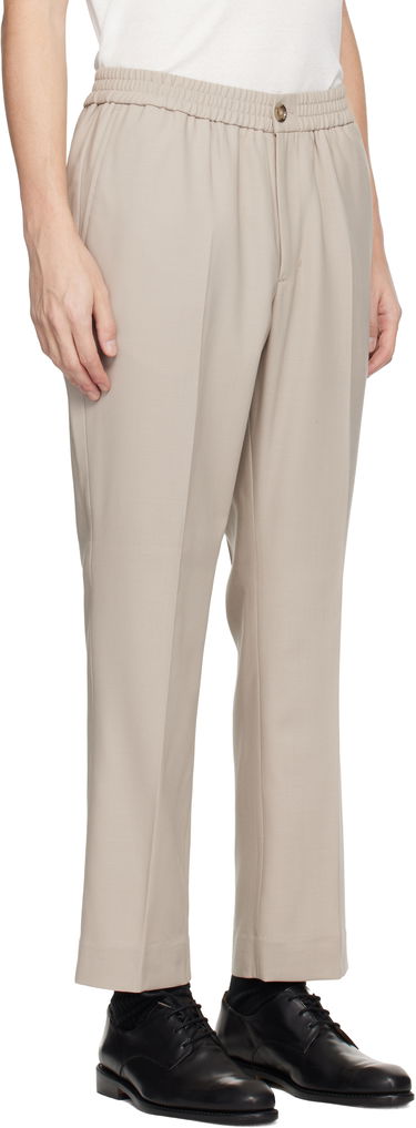 Nohavice AMI Wool Elasticated Waist Trousers Béžová | H25HTR226.WV0066, 1
