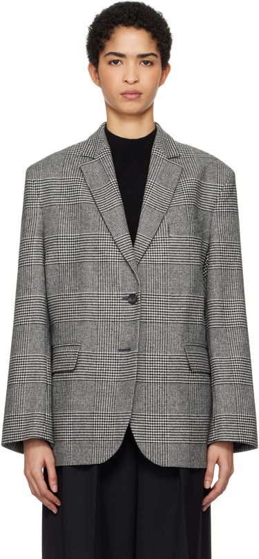 Bunda Anine Bing Quinn Houndstooth Blazer Čierna | A-01-2008-MTL37, 0
