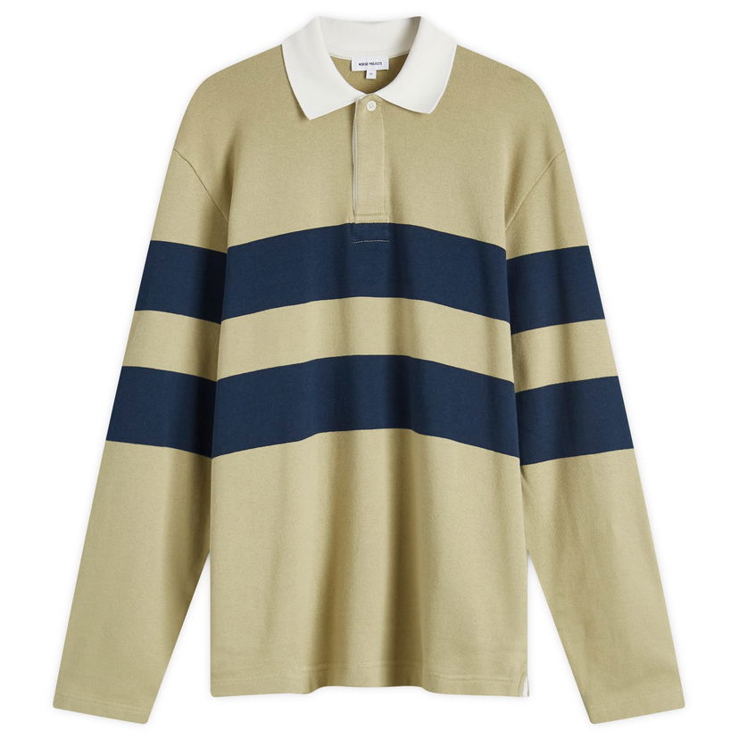 Polo tričko NORSE PROJECTS Brushed Stripe Rugby Polo Elm Zelené | N10-0210-8072