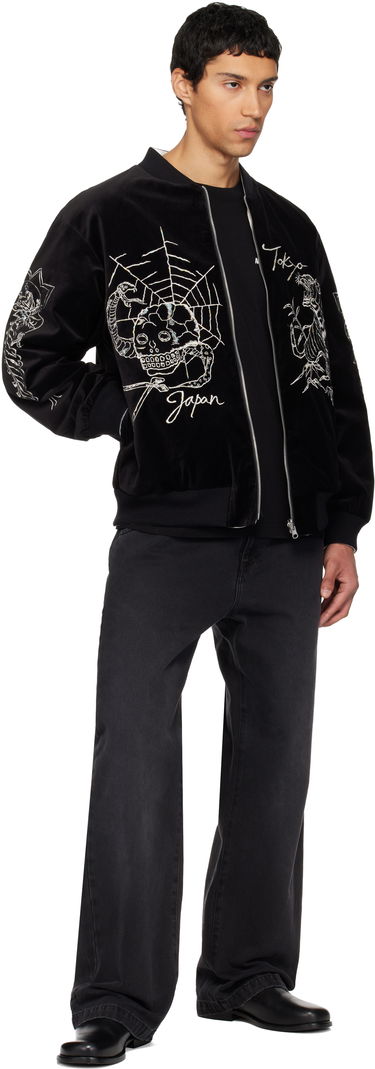 Bomber bunda Neighborhood Reversible Embroidered Souvenir Jacket Čierna | 252AQNH-JKM03, 3