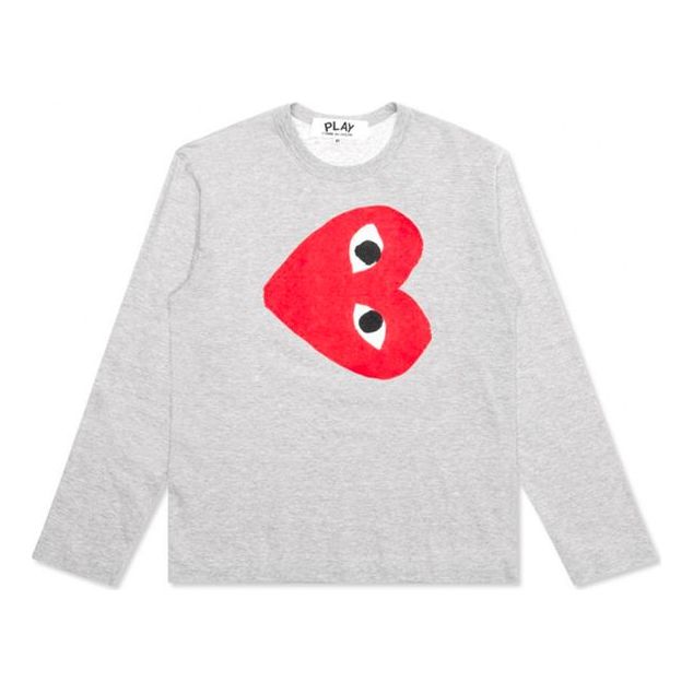 Tričko Comme des Garçons PLAY Side Heart Long Sleeve T-Shirt Šedá | AZ-T268-051