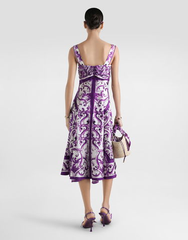 Šaty Dolce & Gabbana Dolce & Gabbana Majolica Print Silk Twill Dress Fialová | F6TZBTHI1T1HP5DQ, 2