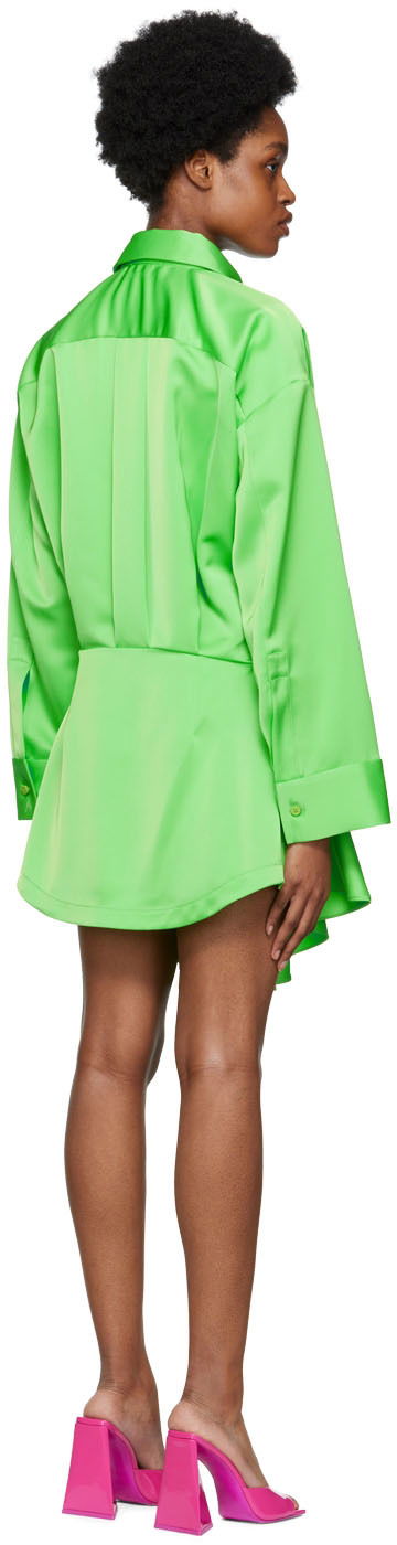 Attico Candice Satin Mini Shirt Dress