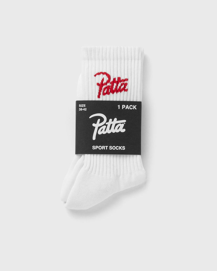 Ponožky Patta Script Logo Sport Socks Biela | POC-BW24-2020-396-0347-002