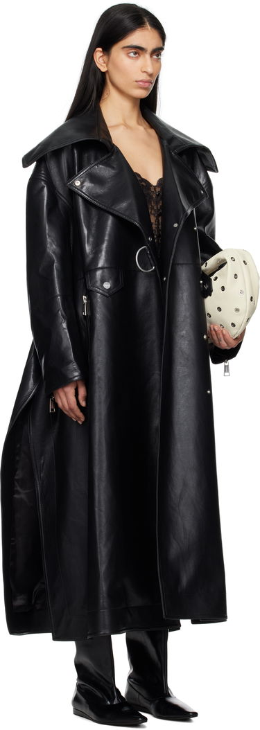 Trenčkot Nanushka Nanushka Teca Regenerated Leather Trench Coat Čierna | NW25RSOW14099, 1
