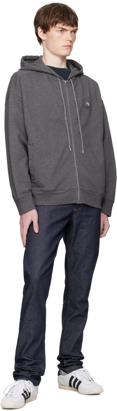 Mikina MAISON KITSUNÉ Kitsuné Fox Head Patch Oversize Fullzip Hoodie Šedá | PM02138KM0340, 3