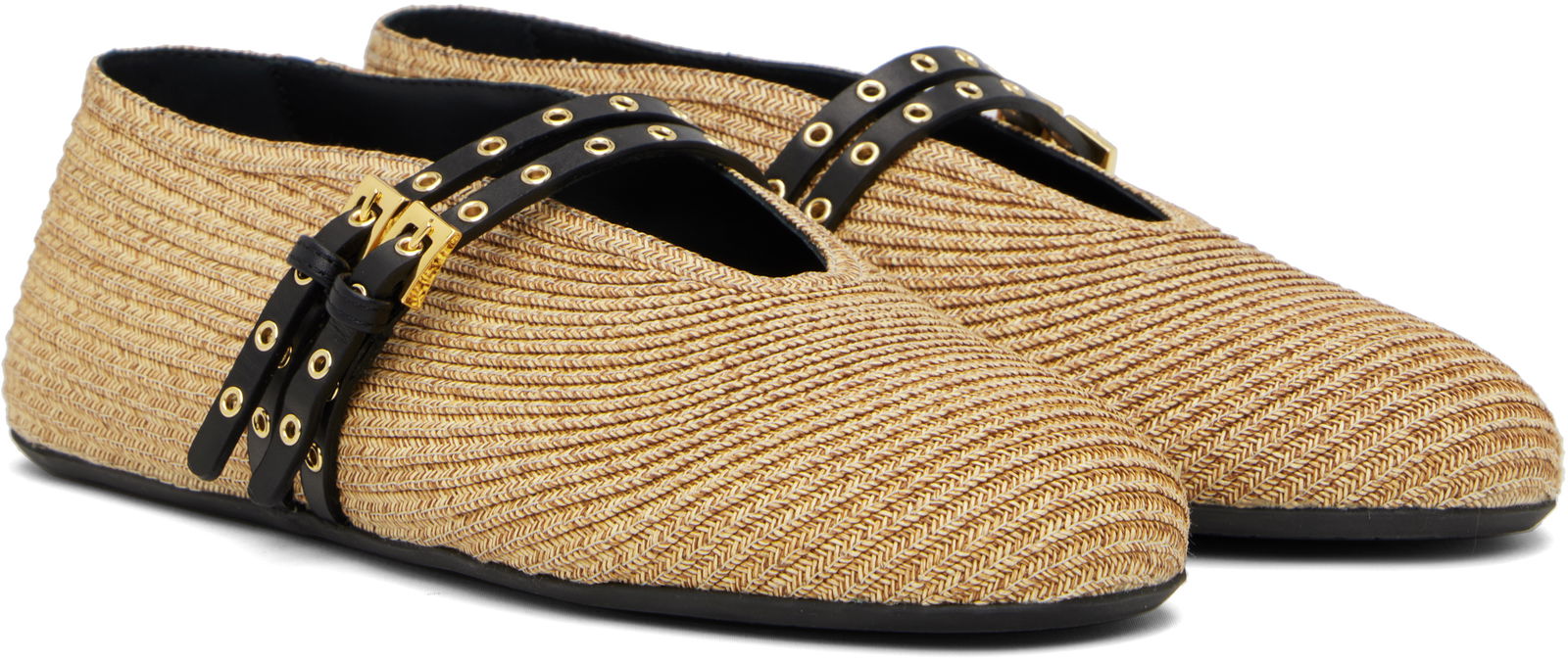 ALAÏA Paper Straw Ballerina Flats