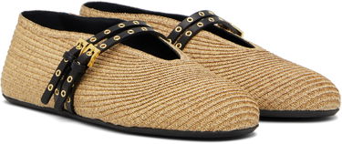 Oblečenie Alaïa ALAÏA Paper Straw Ballerina Flats Béžová | AA3A058TK036, 3
