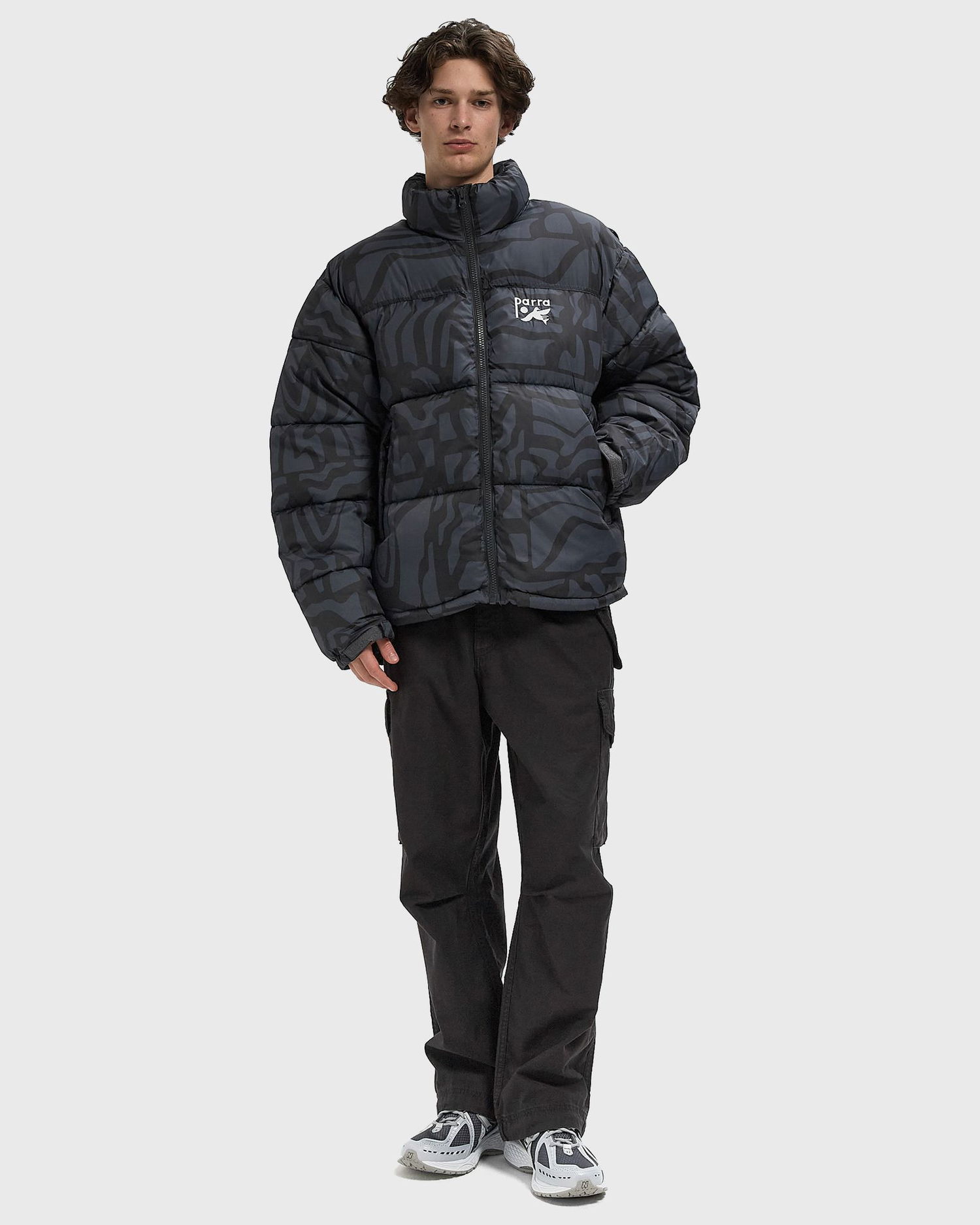 Prešívaná bunda By Parra Broken FTP Patterned Puffer Jacket Čierna | 54350, 1