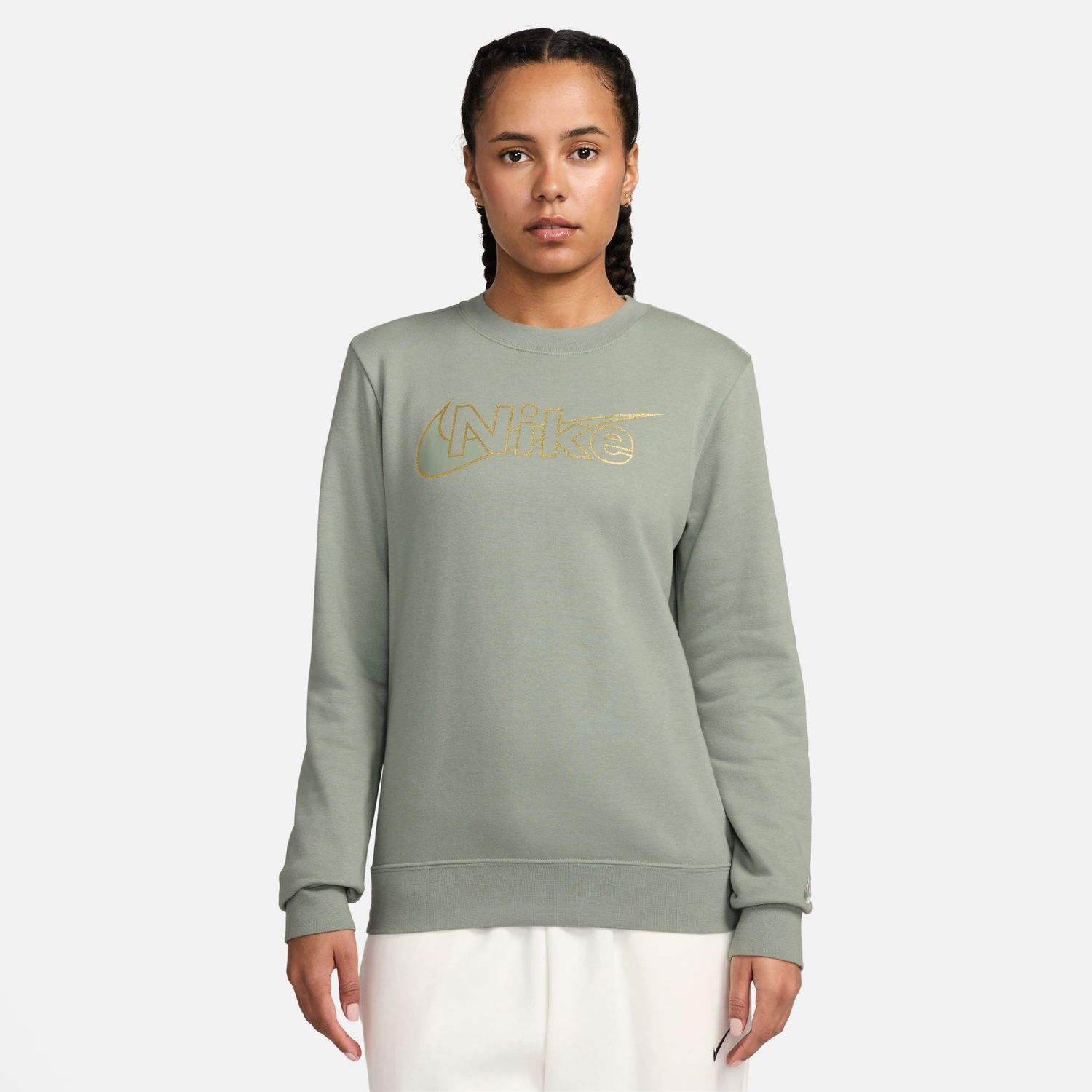 Sveter Nike Club Shine Crewneck Sweatshirt Zelené | FV8057-370, 0