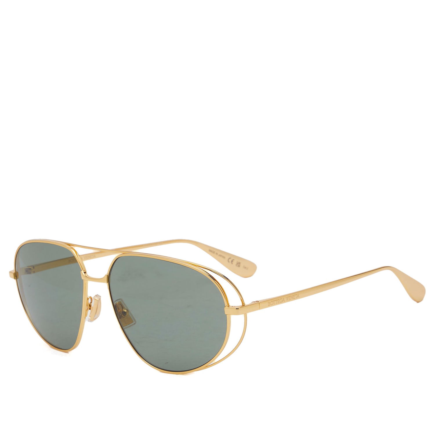 Slnečné okuliare Bottega Veneta Eyewear Gold/Green Metalická | BV1344S-001, 0