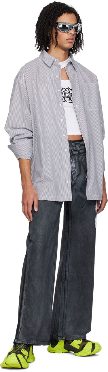 Košeľa Ottolinger Ottolinger Oversized Pinstriped Shirt Šedá | 1103101, 3