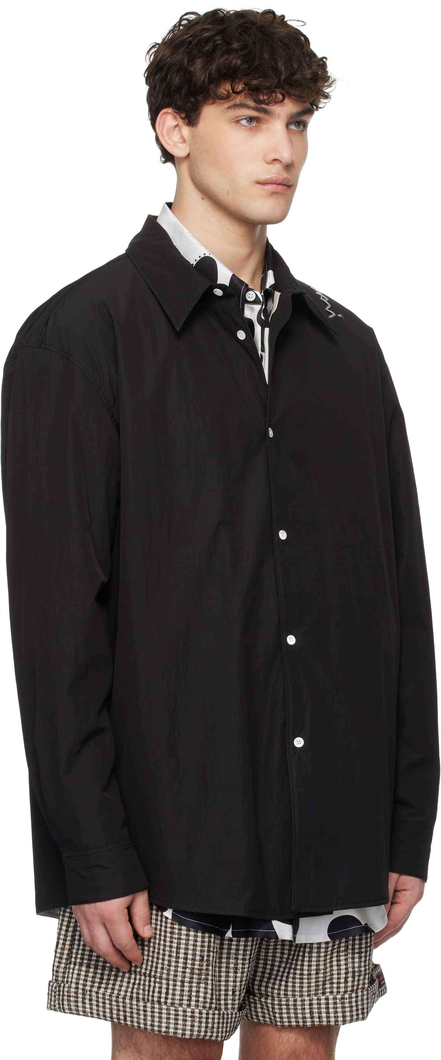 Košeľa Marni Marni Crinkled Nylon Blend Overshirt Čierna | CUMU0333SW UTP786, 1