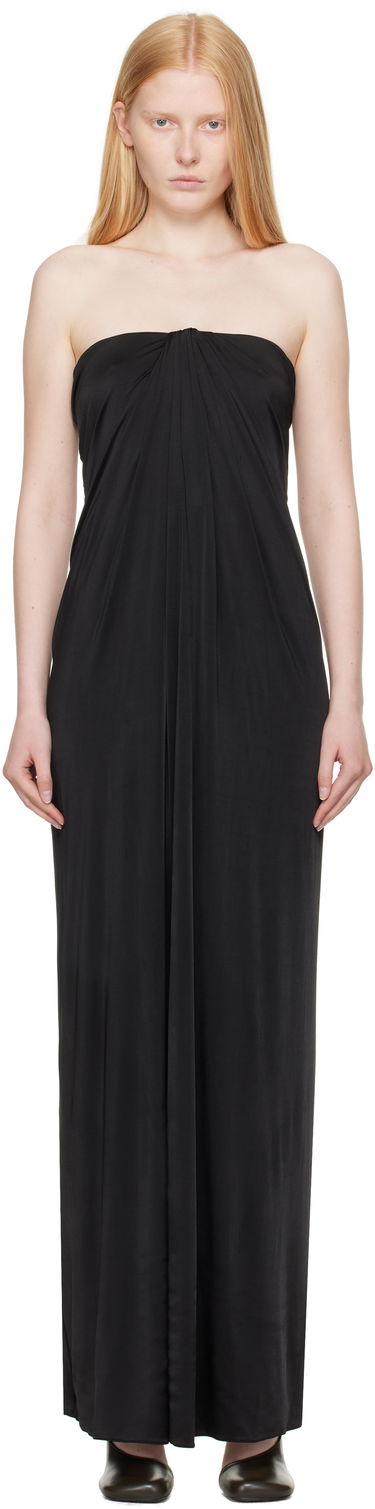 Šaty FERRAGAMO Ferragamo Sleeveless Gathered Maxi Dress Čierna | 780649, 0